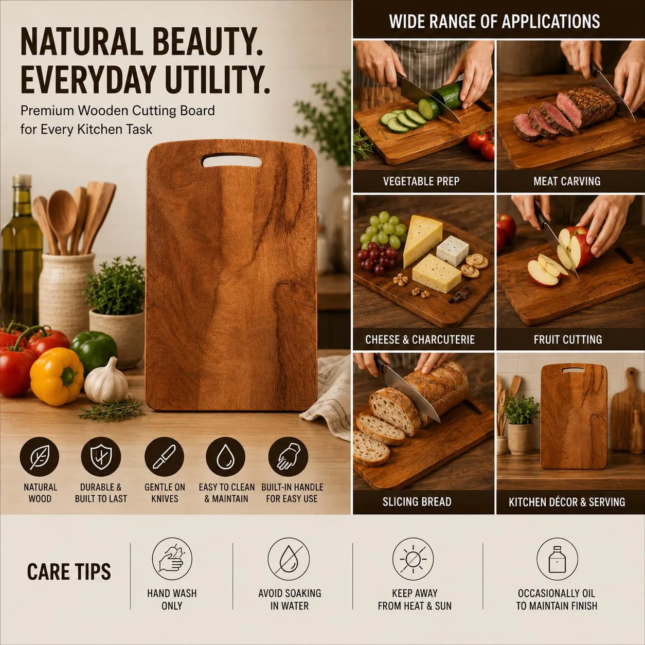 chopping board wooden - Best - Wooden Chopping Board for Kit 4 Wooden Chopping Board for - view 3