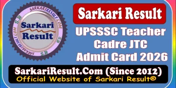 UPSSSC Teacher Cadre 2026